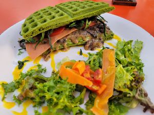 Waffle Sandwich Chewbacca at Vegamo Deli in Mexico City