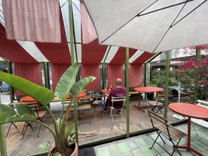 Seating  at Vegamo Deli in Mexico City