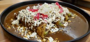 Mole enchiladas at Vegamo Deli in Mexico City