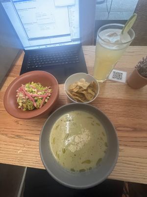 Chayote soup was my favorite dish.  at Vegamo Deli in Mexico City