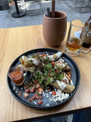 Flautas  at Vegamo Deli in Mexico City