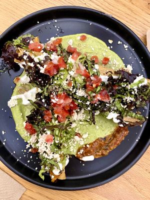 Flautas with frijoles  at Vegamo Deli in Mexico City