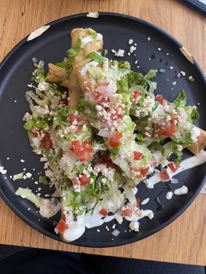 Flautas  at Vegamo Deli in Mexico City