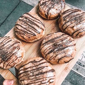 Filled doughnuts with chocolate peanut-butter at Vegamo Deli in Mexico City