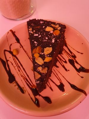 Raw chocolate cake at Vegamo Deli in Mexico City