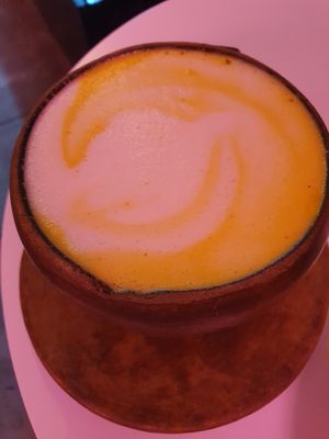Golden mylk at Vegamo Deli in Mexico City