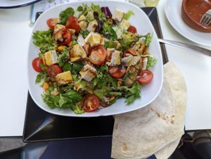 Ensalada classica with tofu as an add on at Bella Kurva in Granada