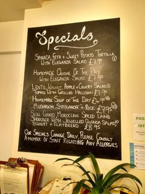 Sample specials at Caffe Eleganza in Ross-on-wye