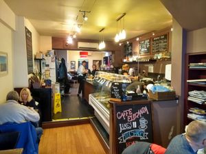 Counter and friendly staff :) at Caffe Eleganza in Ross-on-wye
