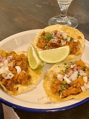Chorizo tacos  at Monchito in Barcelona