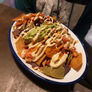Loaded nachos at Monchito in Barcelona