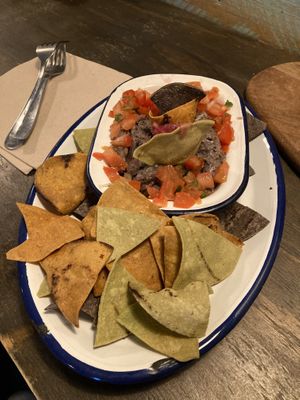 black bean starter   at Monchito in Barcelona