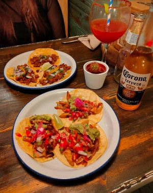 Pastor y huera tacos at Monchito in Barcelona