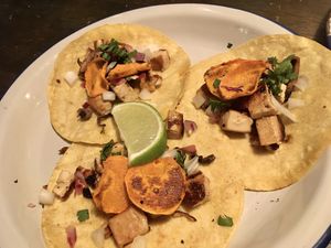 Tacos tofu champis  at Monchito in Barcelona