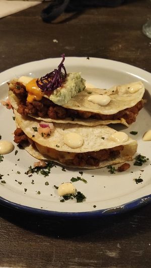 Quesadillas de chorizo at Monchito in Barcelona