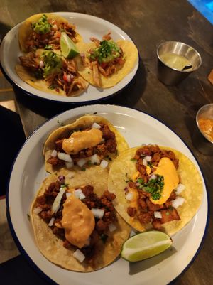 Chorizo & Chicken Tacos at Monchito in Barcelona