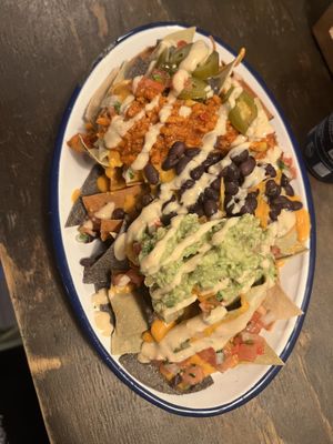 NACHOS with CHILI without meat and cheese  at Monchito in Barcelona