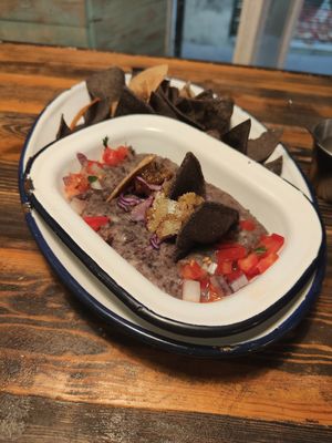 Frijoles refritos at Monchito in Barcelona