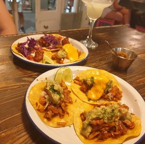 Two plates of 3 tacos each at Monchito in Barcelona