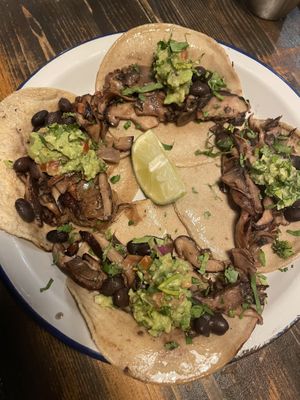 Tacos mushrooms  at Monchito in Barcelona