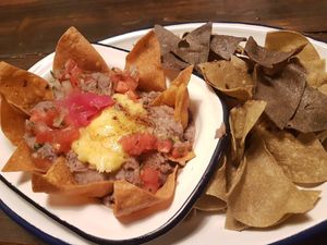 Frijoles refritos at Monchito in Barcelona