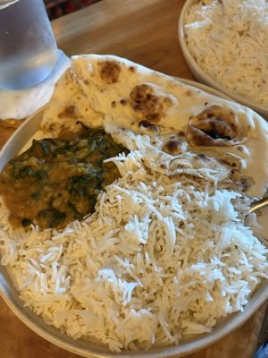Spinach Dal & Naan  at Rangoli Indian Street Food in Shillington
