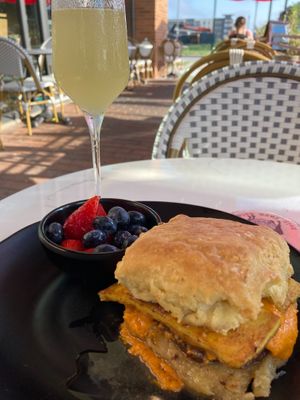 Meatless Miracle and mimosa (brunch menu only) at Rebel Cheese in Austin