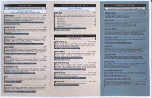 Menu, back at Rebel Cheese in Austin