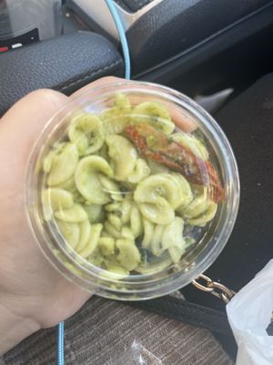 Comes with side I picked pesto salad  at Rebel Cheese in Austin