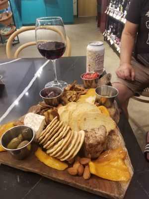 Vegan 3 cheese and 2 meats charcuterie at Rebel Cheese in Austin