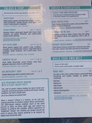 Inside food choices  #Veganuary at Rebel Cheese in Austin