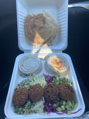 The kale falafel plate. Yum!  at Fala Bar in Santa Barbara