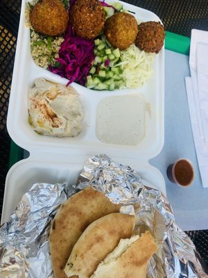 Fala plate with original and kale falafel at Fala Bar in Santa Barbara