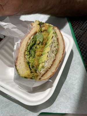 Avocado burger!  at Fala Bar in Santa Barbara