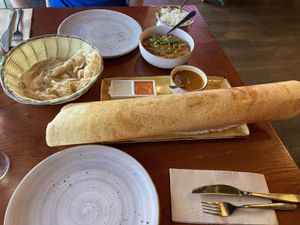 Dosa and chana masala   at Arranged Marriage in New Plymouth
