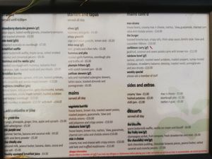 Menu June 2021 at Vegivores in Reading