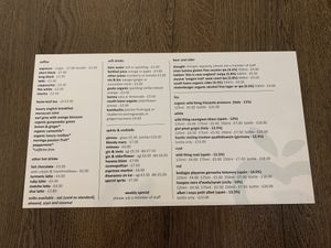 Drinks menu 🍹  at Vegivores in Reading