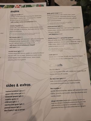 Menu at Vegivores in Reading