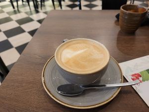 Flat white at Vegivores in Reading