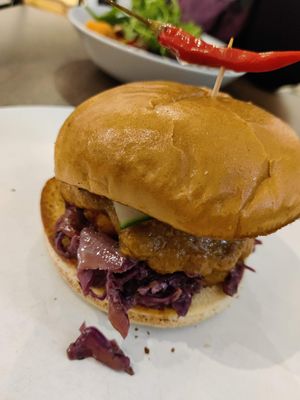 Burger at Vegivores in Reading