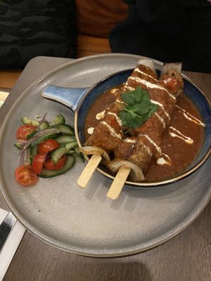 Tikka Skewers (comes with rice) #Veganuary at Vegivores in Reading