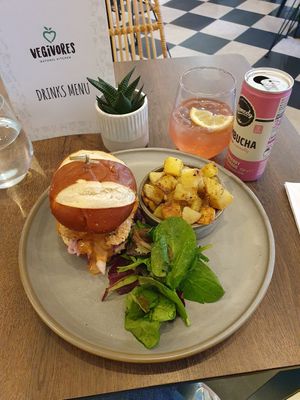 Satay burger at Vegivores in Reading