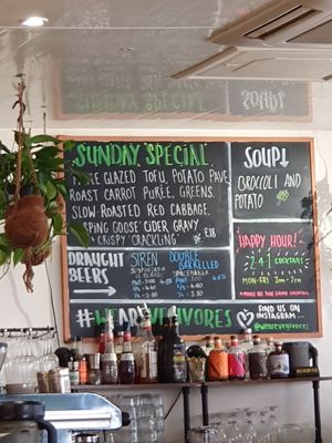 Specials board at Vegivores in Reading