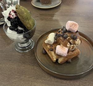 Matcha Cookie Sundae & Waffle  at Vegivores in Reading