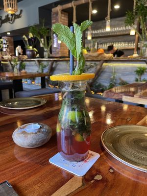 Thai basil lemonade  at Buddha Bowl in Luebeck