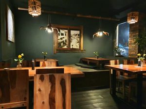 Seating area at Buddha Bowl in Luebeck