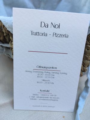 Da Noi business card  at Da Noi in Seeshaupt