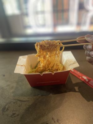 Obligatory noodle pull  at Dough Zone - Pine St in Seattle