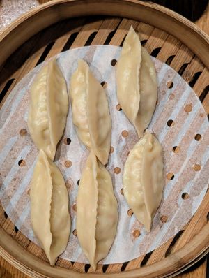 Vegetable steamed dumplings at Dough Zone - Pine St in Seattle