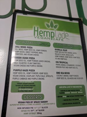 There are plenty more options on the menu above the counter at HempLade Vegan Cafe in Tallahassee